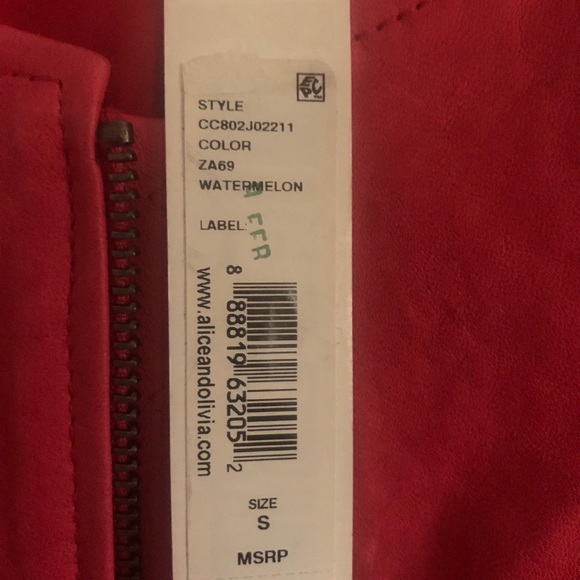 Alice + Olivia Lamb Leather Jacket NWT - Picture 5 of 5